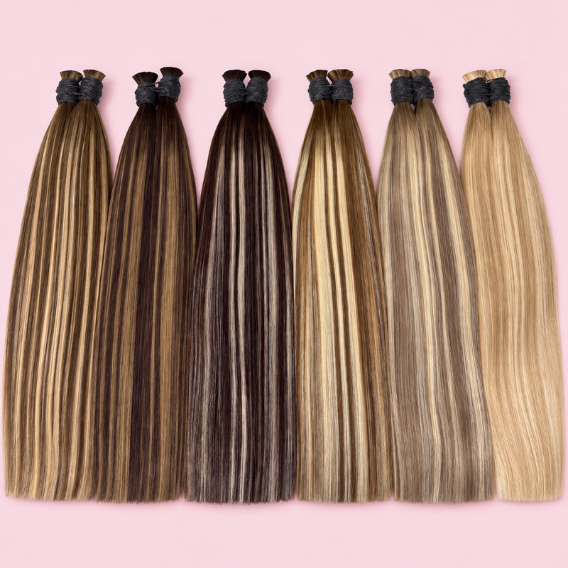 Raw balayage human hair bundles for boho braids by One Key Beauty Maison